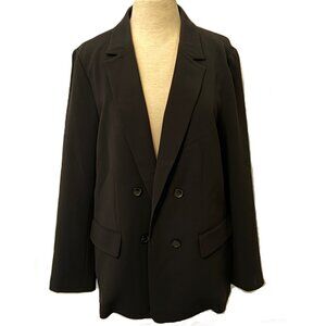 Talbots Women’s Blazer Jacket Black 16 Business Office Faux Double Breast